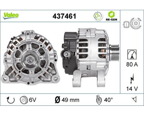 Alternator REMANUFACTURED PREMIUM 437461 Valeo, Image 3