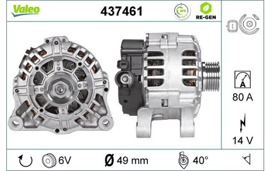 Alternator REMANUFACTURED PREMIUM 437461 Valeo, Image 3