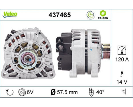 Alternator REMANUFACTURED PREMIUM 437465 Valeo, Image 2
