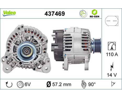 Alternator REMANUFACTURED PREMIUM 437469 Valeo, Image 2