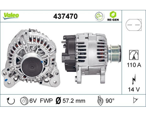 Alternator REMANUFACTURED PREMIUM 437470 Valeo, Image 2