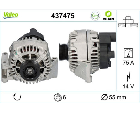 Alternator REMANUFACTURED PREMIUM 437475 Valeo, Image 5