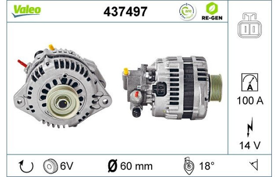 Alternator REMANUFACTURED PREMIUM 437497 Valeo, Image 2