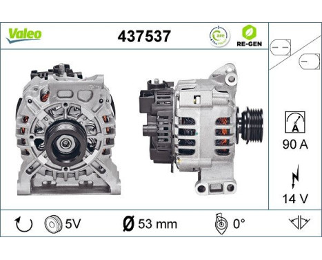 Alternator REMANUFACTURED PREMIUM 437537 Valeo, Image 2