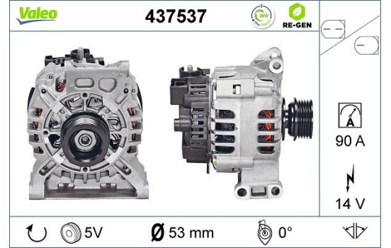 Alternator REMANUFACTURED PREMIUM 437537 Valeo, Image 2