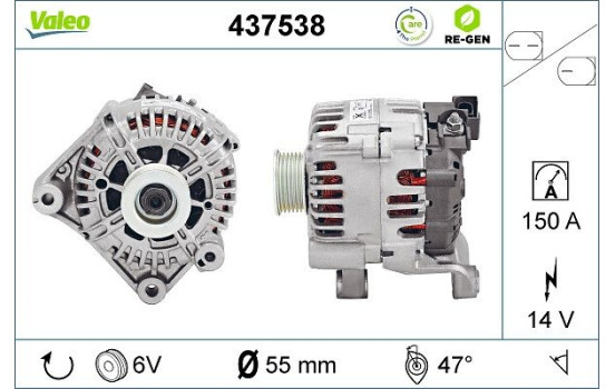 Alternator REMANUFACTURED PREMIUM 437538 Valeo, Image 2
