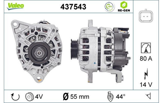 Alternator REMANUFACTURED PREMIUM 437543 Valeo, Image 5
