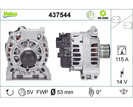 Alternator REMANUFACTURED PREMIUM 437544 Valeo, Image 2