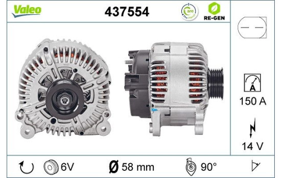 Alternator REMANUFACTURED PREMIUM 437554 Valeo, Image 2