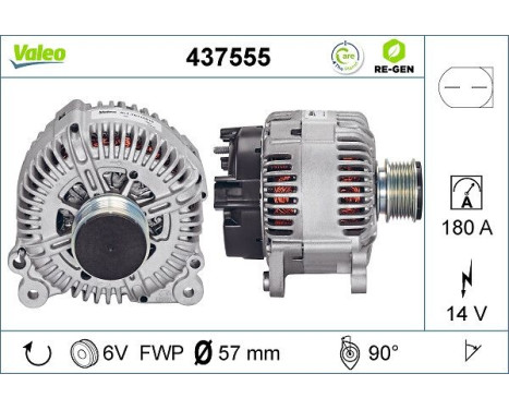 Alternator REMANUFACTURED PREMIUM 437555 Valeo, Image 2