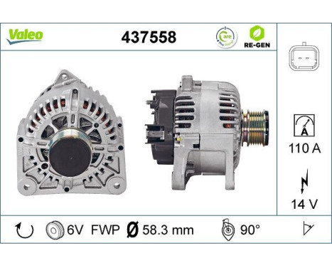 Alternator REMANUFACTURED PREMIUM 437558 Valeo, Image 2