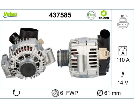 Alternator REMANUFACTURED PREMIUM 437585 Valeo, Image 5