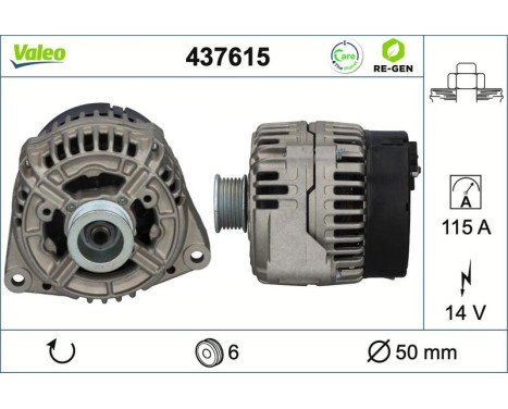 Alternator REMANUFACTURED PREMIUM 437615 Valeo, Image 2
