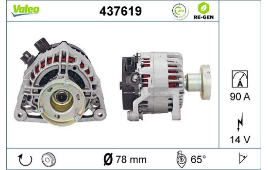 Alternator REMANUFACTURED PREMIUM 437619 Valeo, Image 2