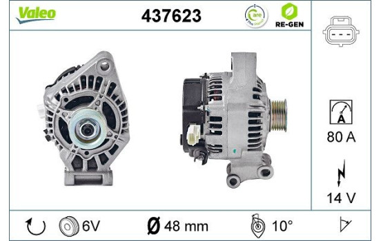 Alternator REMANUFACTURED PREMIUM 437623 Valeo, Image 2