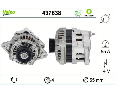 Alternator REMANUFACTURED PREMIUM 437638 Valeo, Image 2