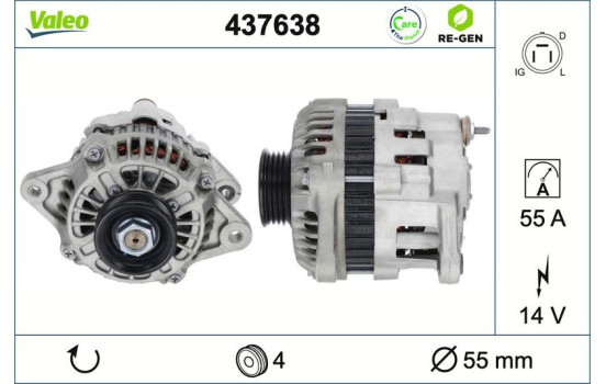 Alternator REMANUFACTURED PREMIUM 437638 Valeo, Image 2