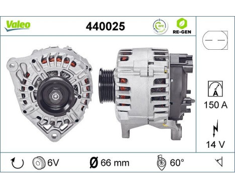 Alternator REMANUFACTURED PREMIUM 440025 Valeo, Image 2