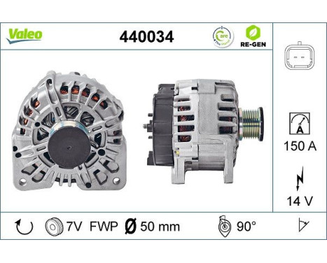 Alternator REMANUFACTURED PREMIUM 440034 Valeo, Image 2