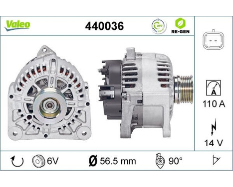 Alternator REMANUFACTURED PREMIUM 440036 Valeo, Image 2