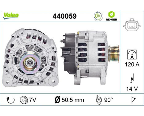 Alternator REMANUFACTURED PREMIUM 440059 Valeo, Image 2