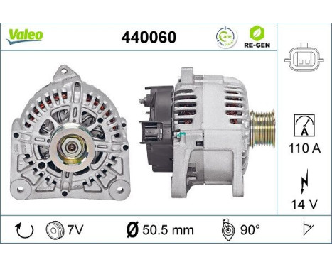 Alternator REMANUFACTURED PREMIUM 440060 Valeo, Image 2