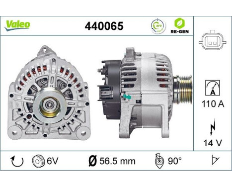 Alternator REMANUFACTURED PREMIUM 440065 Valeo, Image 2