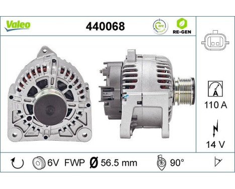 Alternator REMANUFACTURED PREMIUM 440068 Valeo, Image 2