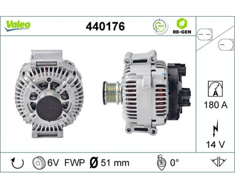 Alternator REMANUFACTURED PREMIUM 440176 Valeo, Image 3