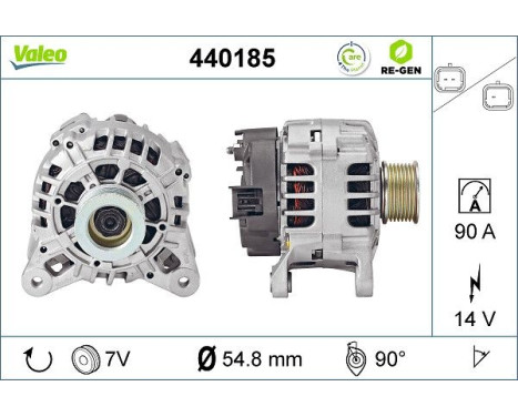 Alternator REMANUFACTURED PREMIUM 440185 Valeo, Image 2