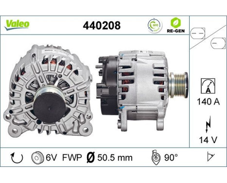 Alternator REMANUFACTURED PREMIUM 440208 Valeo