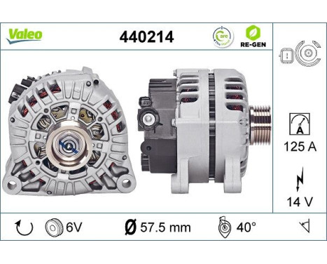 Alternator REMANUFACTURED PREMIUM 440214 Valeo, Image 2