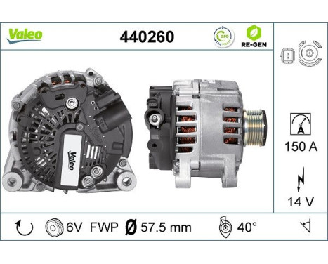 Alternator REMANUFACTURED PREMIUM 440260 Valeo, Image 5