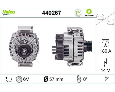 Alternator REMANUFACTURED PREMIUM 440267 Valeo, Image 2