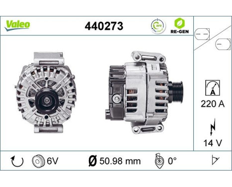 Alternator REMANUFACTURED PREMIUM 440273 Valeo, Image 2
