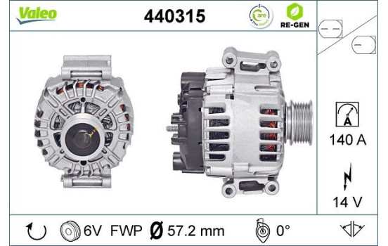 Alternator REMANUFACTURED PREMIUM 440315 Valeo, Image 2