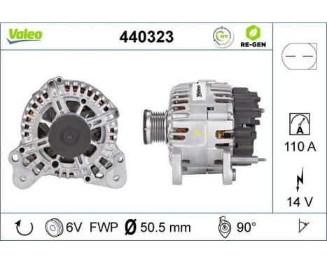 Alternator REMANUFACTURED PREMIUM 440323 Valeo, Image 2