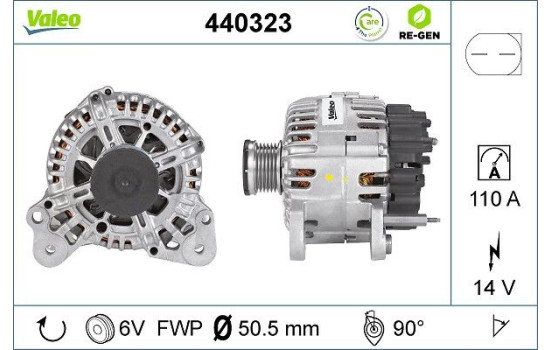 Alternator REMANUFACTURED PREMIUM 440323 Valeo, Image 2