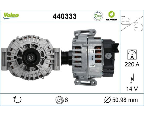 Alternator REMANUFACTURED PREMIUM 440333 Valeo, Image 2