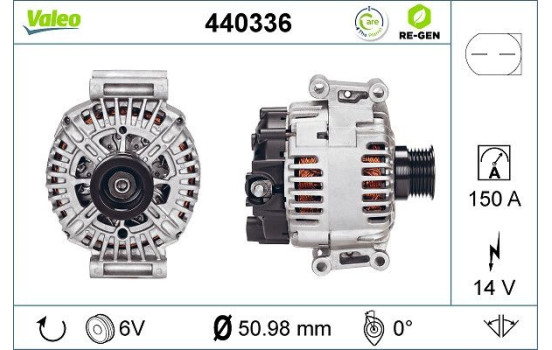 Alternator REMANUFACTURED PREMIUM 440336 Valeo, Image 2