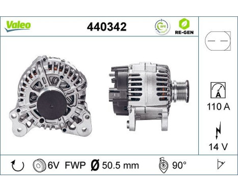 Alternator REMANUFACTURED PREMIUM 440342 Valeo, Image 2