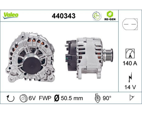 Alternator REMANUFACTURED PREMIUM 440343 Valeo, Image 2