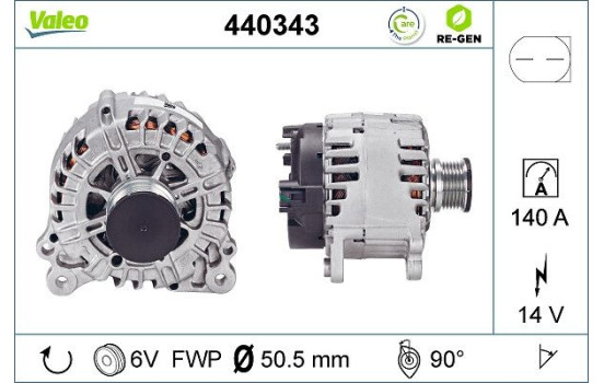 Alternator REMANUFACTURED PREMIUM 440343 Valeo, Image 2