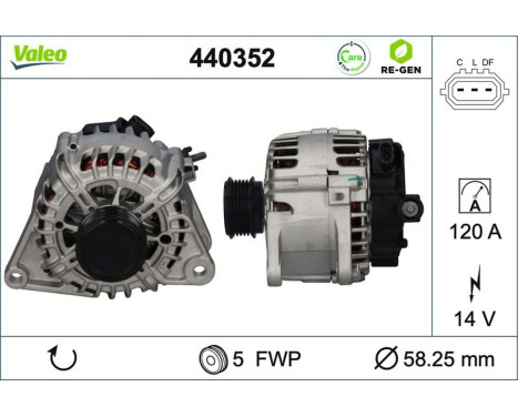 Alternator REMANUFACTURED PREMIUM 440352 Valeo, Image 2