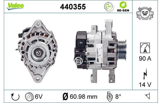 Alternator REMANUFACTURED PREMIUM 440355 Valeo, Image 2