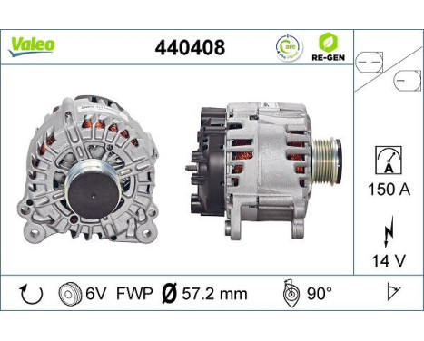 Alternator REMANUFACTURED PREMIUM 440408 Valeo