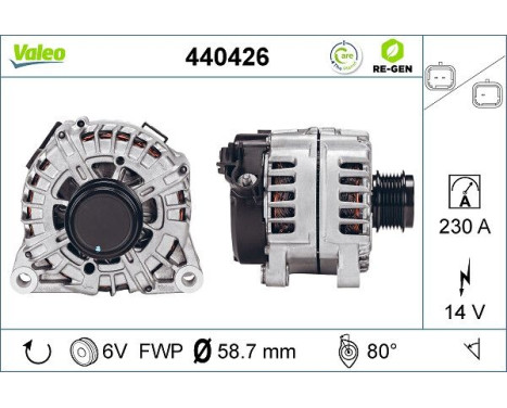 Alternator REMANUFACTURED PREMIUM 440426 Valeo, Image 5