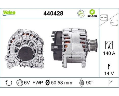 Alternator REMANUFACTURED PREMIUM 440428 Valeo, Image 3