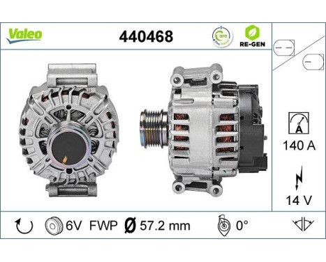 Alternator REMANUFACTURED PREMIUM 440468 Valeo, Image 2