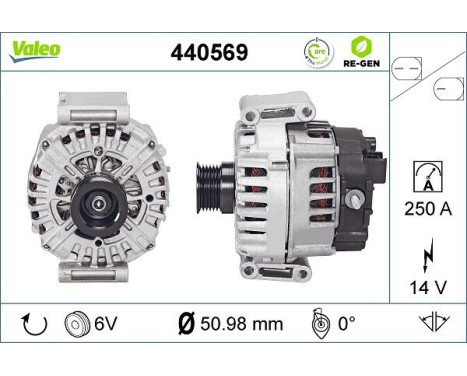 Alternator REMANUFACTURED PREMIUM 440569 Valeo, Image 2